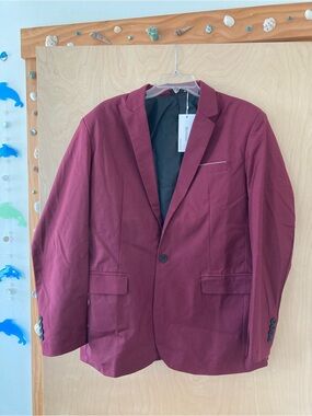 Beninos NWT Men's XL Burgundy Single-Button Blazer Contemporary Sport Coat